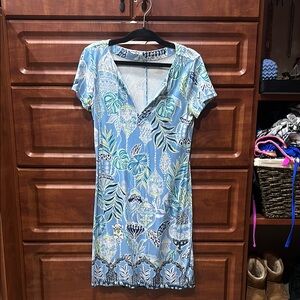 Lilly Pulitzer Blue and Green Patterned Dress